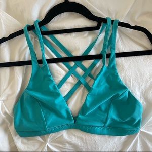 Teal lululemon bikini top size 6